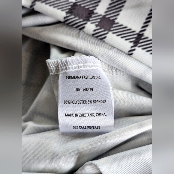 Lily by Firmiana Soft Gray & White Plaid Stripe Palazzo Lounge Pants W Pockets - Picture 9 of 9